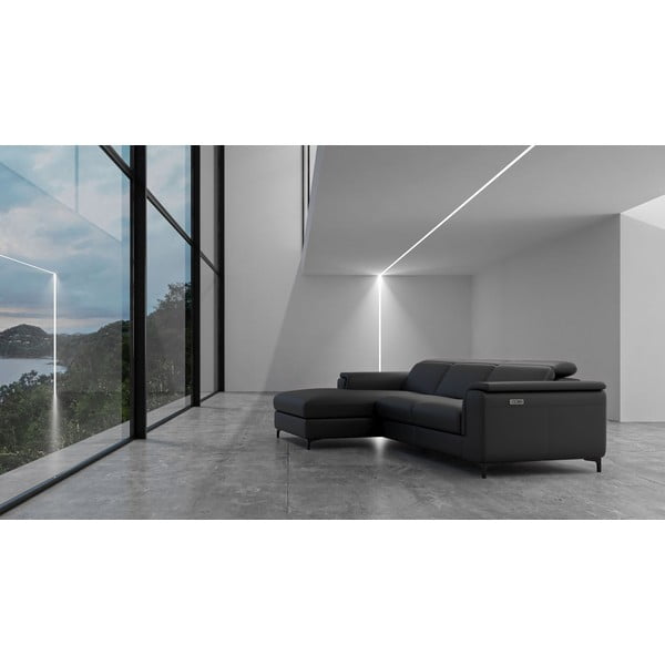 Divano angolare in pelle grigio scuro (angolo sinistro) Brito - MESONICA-image-1