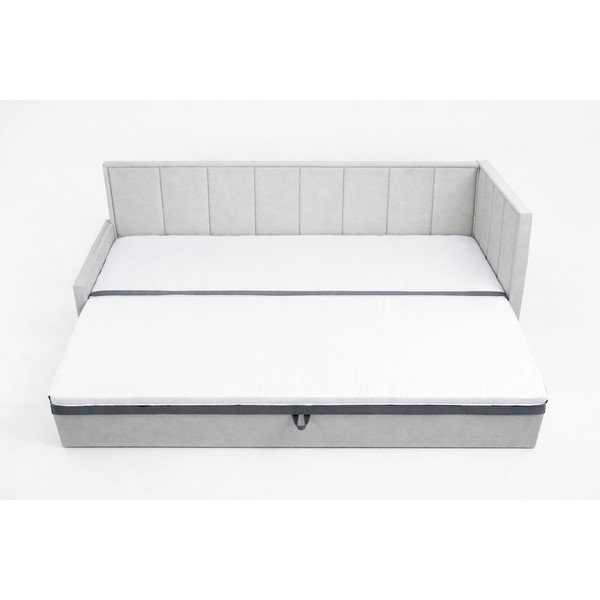 Divano grigio allungabile/con contenitore e rivestimento in ciniglia 214 cm Fulgeo – ELTAP-image-3