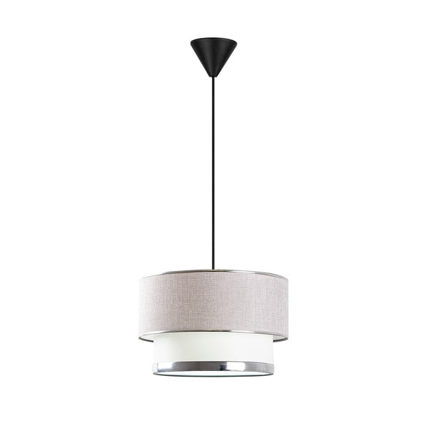 Lampadario grigio/argentato con paralume in tessuto ø 30 cm Cake – Opviq lights-image-2