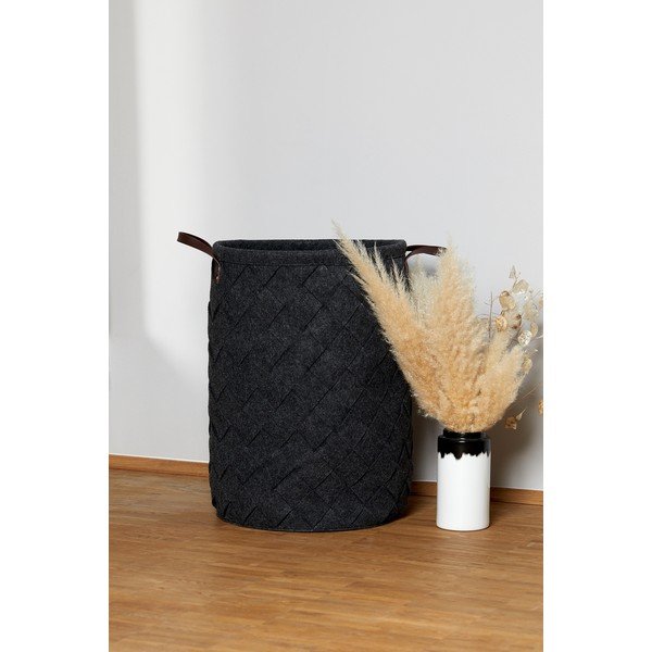 Cesto portabiancheria nero , volume 75 l Trovo - Wenko-image-1