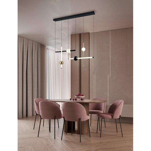 Lampadario LED nero/dorato con intensità regolabile Melita – Trio-image-1