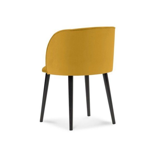 Sedia da pranzo gialla con rivestimento in velluto Aurora - Windsor & Co Sofas-image-2