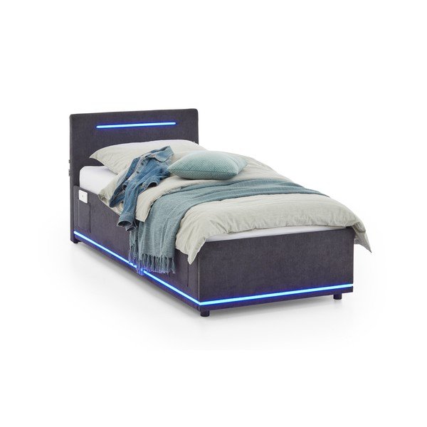 Letto da bambini grigio scuro imbottito rete non inclusa 90x200 cm Circle – Meise Möbel-image-4