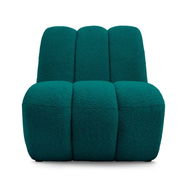 Poltrona turchese con rivestimento in bouclé Janissaire – Bobochic Paris-image-3