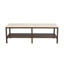Tavolino marrone e beige con piano in pietra 140x60 cm Orwel - Rowico