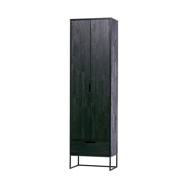Armadietto nero in frassino massiccio 60x210x36 cm Silas – WOOOD-image-3