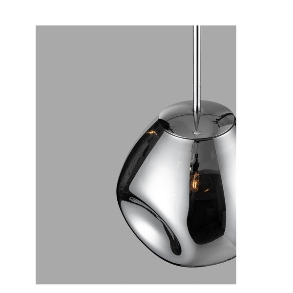 Lampadario color argento lucido in vetro ø 25 cm Lava – Nova Luce-image-2