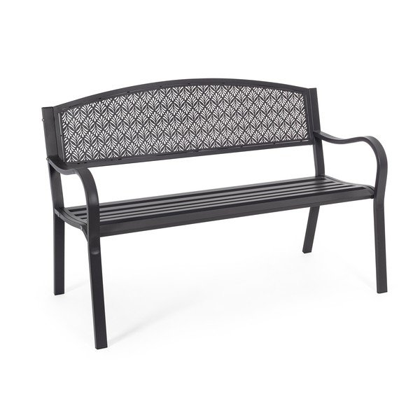 Panca da giardino color antracite in metallo Lizette – Bizzotto-image-2