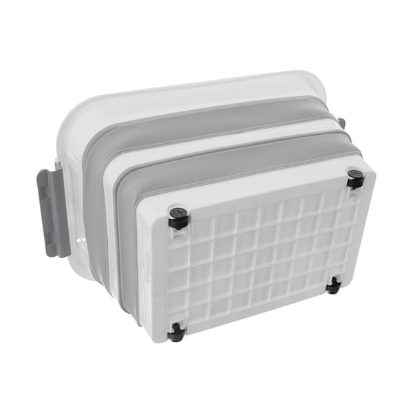 Contenitore in plastica bianca-grigia con coperchio 54x39x28 cm Kemp - Orion-image-2