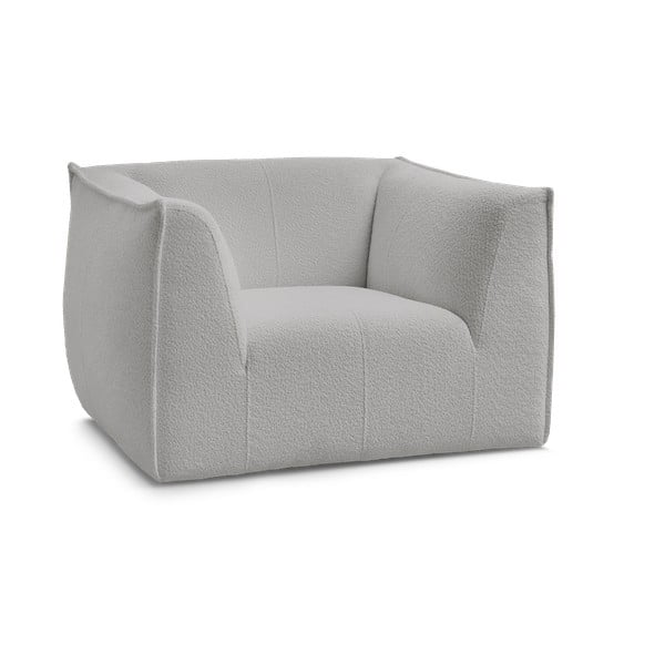 Poltrona grigio chiaro con rivestimento in bouclé Giorgia – Bobochic Paris