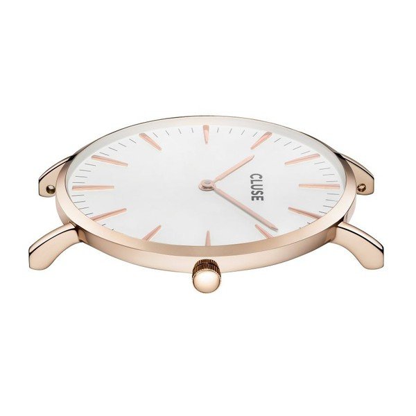 Orologio da donna con cinturino in pelle nera e dettagli in oro rosa La Bohéme - Cluse-image-2