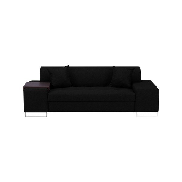Černá pohovka s nohami ve stříbrné barvě Cosmopolitan Design Orlando, 220 cm