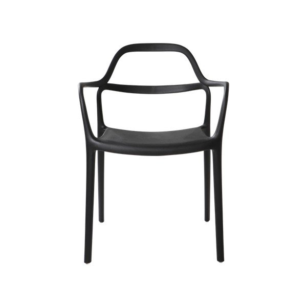 Sedie da pranzo in set nere in plastica con braccioli/impilabili 2 pz Karlaby – Jotex-image-2