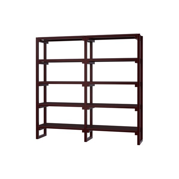 Scaffale burgundy in faggio massiccio 184x180x37 cm Noru – noo.ma