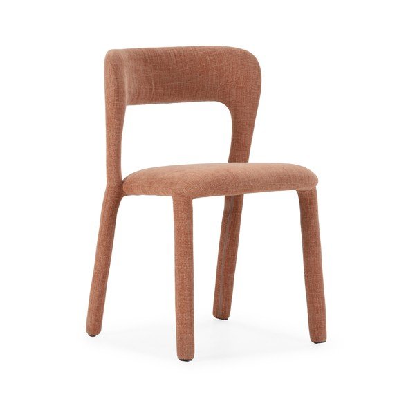 Sedia da pranzo color terracotta imbottito Lilia – MOME
