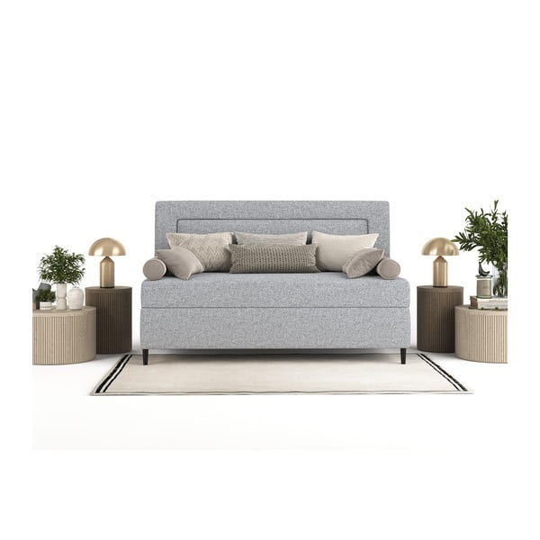 Letto singolo imbottito grigio 90x200 cm Alba - Maison de Rêve-image-4