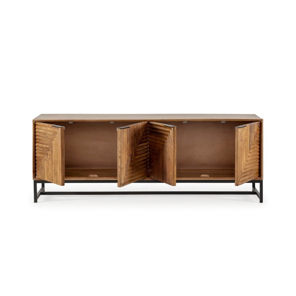 Mobile TV di colore naturale in mango massiccio 160x58x40 cm Nereida – MOME-image-4