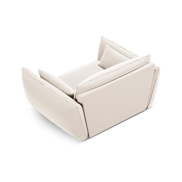 Poltrona beige con rivestimento in velluto Vanda – Mazzini Sofas-image-3