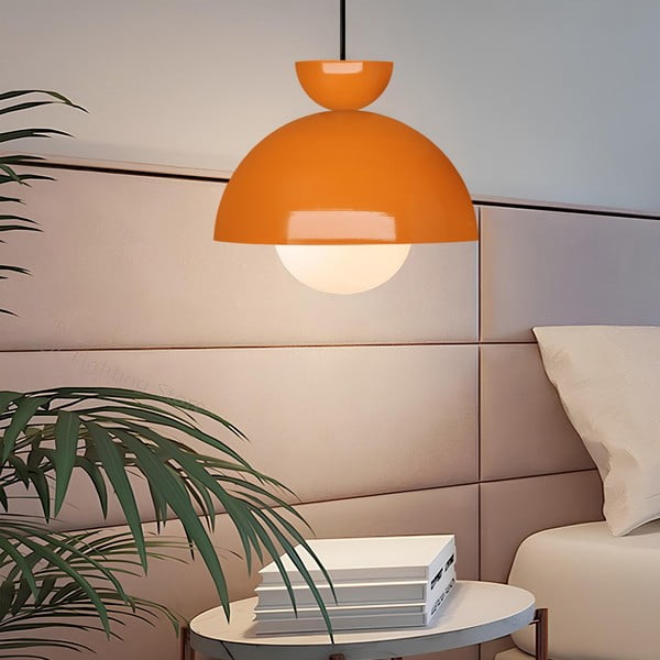 Lampadario arancione con paralume in metallo ø 25 cm Arta – Opviq lights-image-1