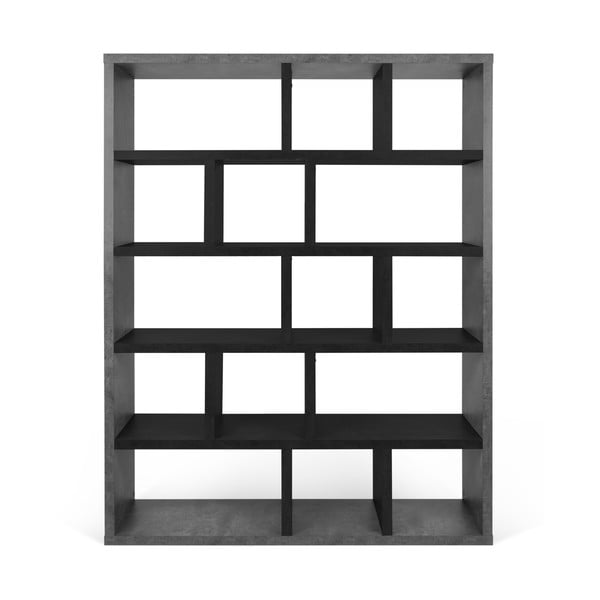 Libreria in cemento decorato grigio scuro-nero 150x198 cm Berlin - TemaHome