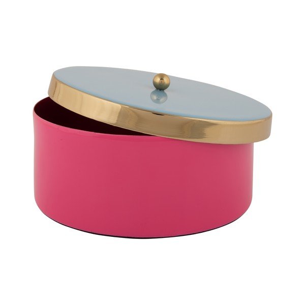 Scatola decorativa rosa in metallo ø 16x6 cm Double Funky – PT LIVING-image-3