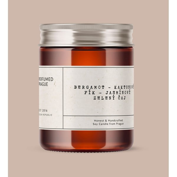 Candela in cera di soia profumata tempo di combustione 40 h #46 Bergamot, Jasmine, Opuncia – Perfumed Prague-image-1