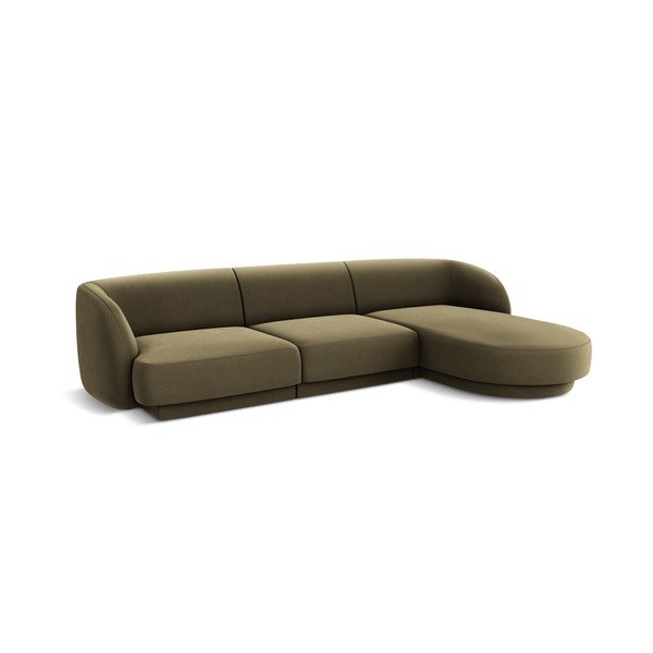 Divano angolare in velluto verde (angolo destro) Miley - Micadoni Home-image-2