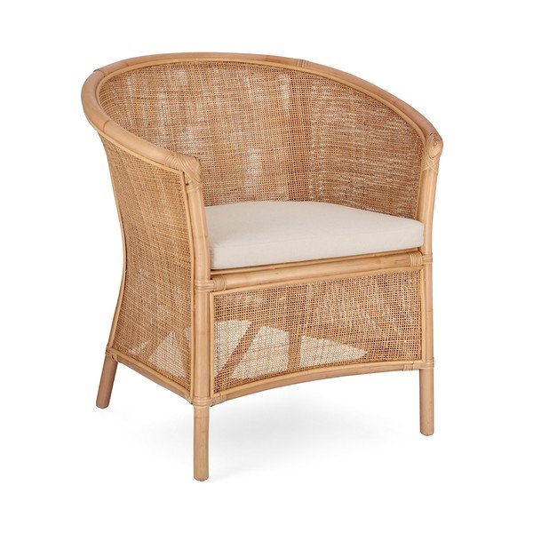 Poltrona da esterno di colore naturale in rattan Adelfa – Bizzotto