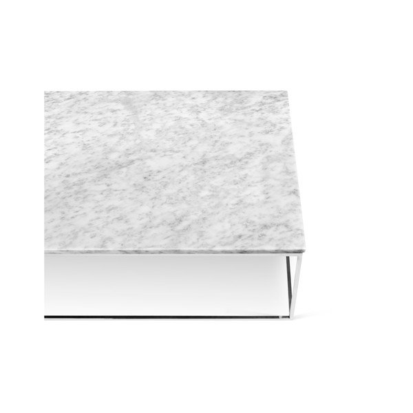 Tavolino in marmo bianco con gambe cromate , 75 x 120 cm Gleam - TemaHome-image-3