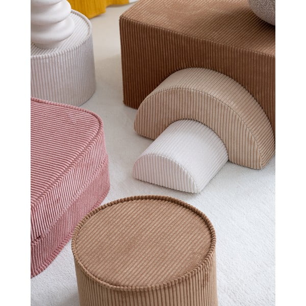 Pouf per bambini marrone con rivestimento in velluto a coste – Wigiwama-image-2