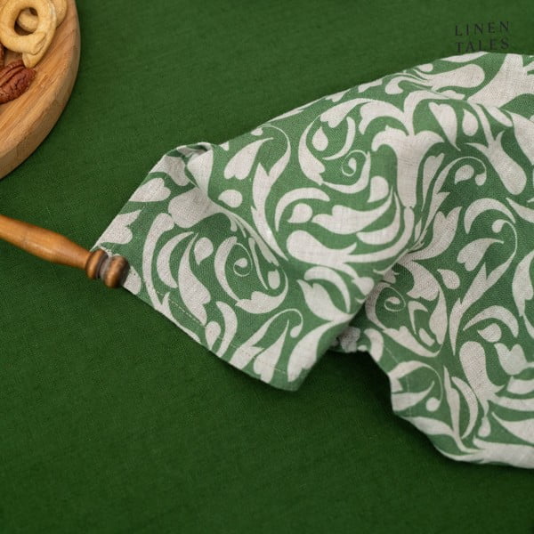 Tovagliolo in lino 40x40 cm Evergreen Damask – Linen Tales-image-4