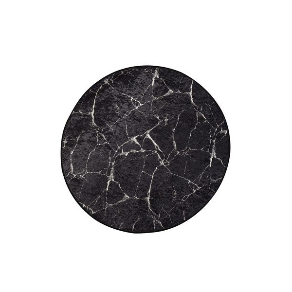 Tappetino per il bagno nero ø 100 cm Marble – Foutastic