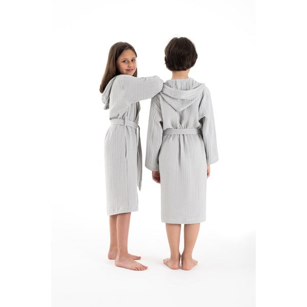 Accappatoio per bambini grigio in mussola 7-8 anni Muslin – Foutastic-image-3
