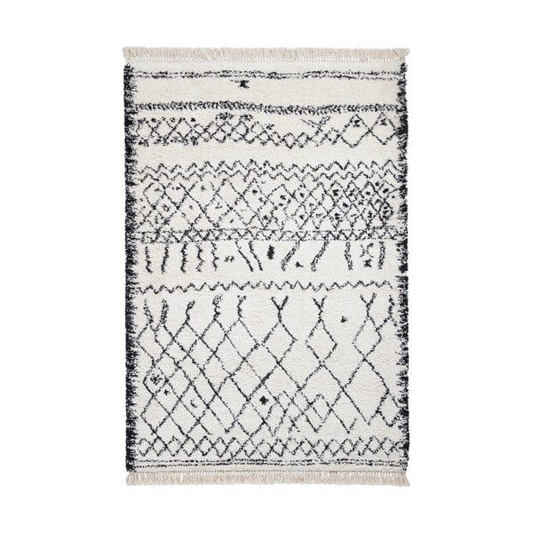 Tappeto bianco/nero 170x120 cm Boho - Think Rugs