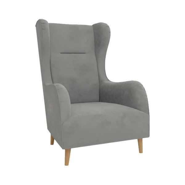 Poltrona in velluto grigio chiaro Carole - Ropez