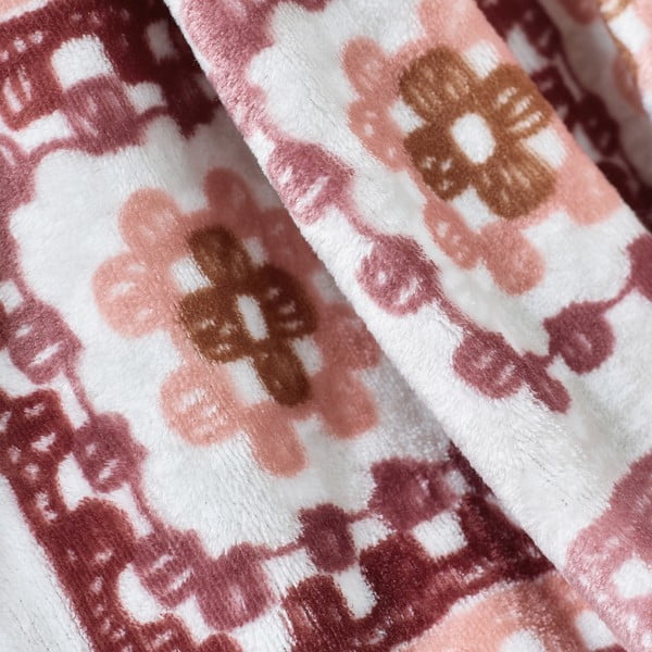 Coperta rosa in micropile 130x170 cm Crochet Print – Catherine Lansfield-image-2