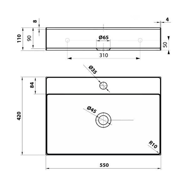 Lavabo dorato in acciaio inox 55x42 cm Aurum – Sapho-image-3