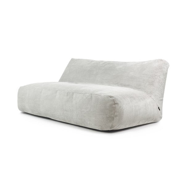 Puof a sacco color crema con rivestimento in velluto a coste Sofa Tube 190 – SLOWDOWN