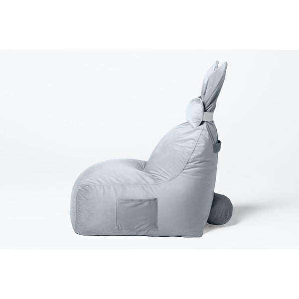 Pouf a sacco per bambini grigio chiaro Funny Bunny – The Brooklyn Kids-image-4