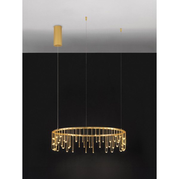 Lampadario LED dorato in alluminio con intensità regolabile ø 65 cm Stellar – Nova Luce-image-4