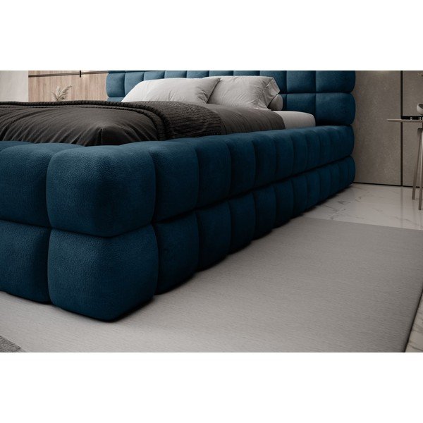 Letto matrimoniale imbottito blu con contenitore e rete inclusi 180x200 cm Dizzle – ELTAP-image-4