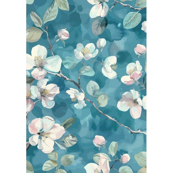 Passatoia blu lavabile 80x200 cm Bloom – Vitaus