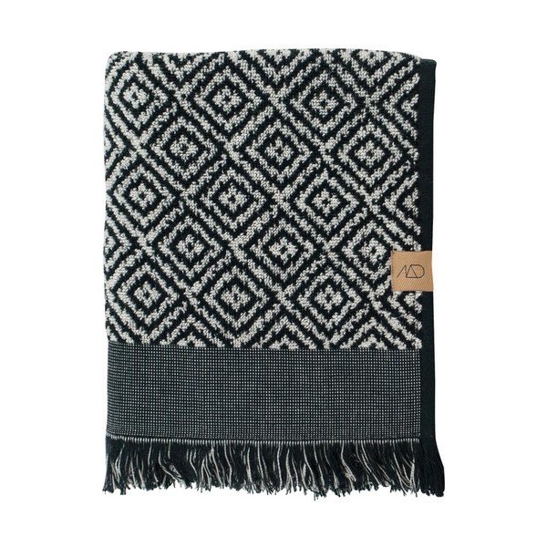 Asciugamano bianco e nero in cotone 70x140 cm Morocco – Mette Ditmer Denmark