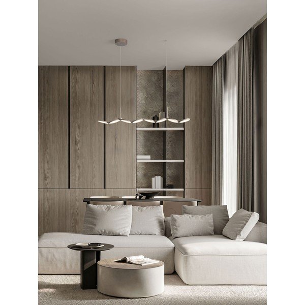 Lampadario LED oro opaco in alluminio con intensità regolabile Vea – Nova Luce-image-1