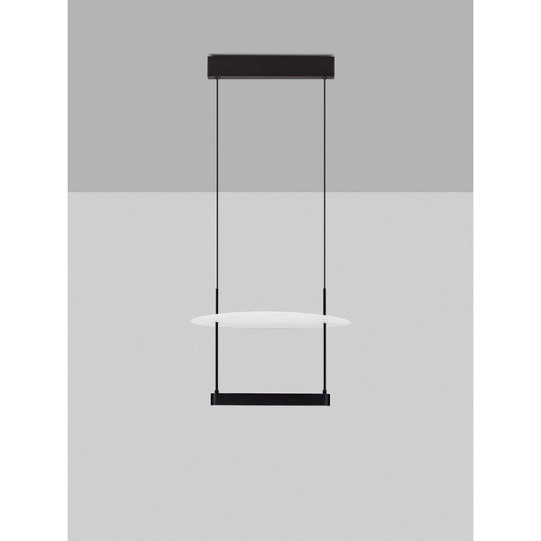 Lampadario LED bianco/nero opaco in alluminio con intensità regolabile ø 40 cm Diona – Nova Luce-image-4