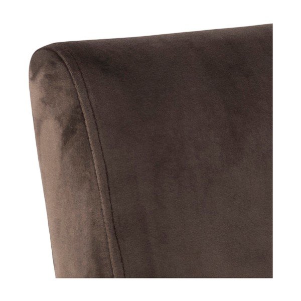 Poltrona in velluto marrone scuro Cloe - Actona-image-1