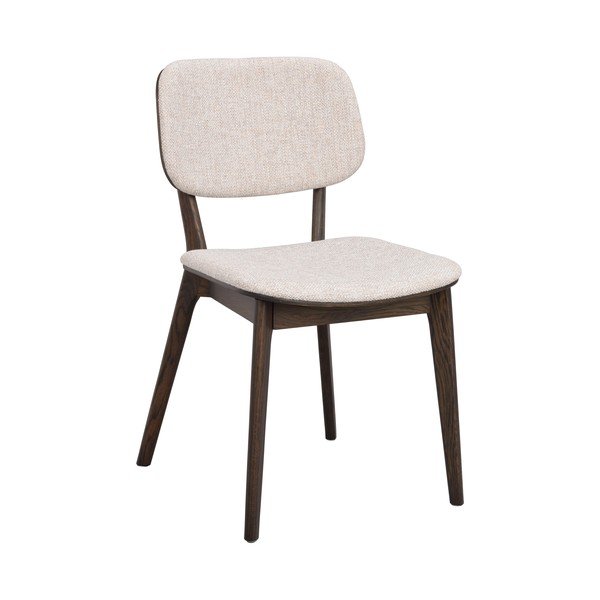 Sedia da pranzo color crema/colore naturale scuro in rovere massiccio Barrett – Rowico