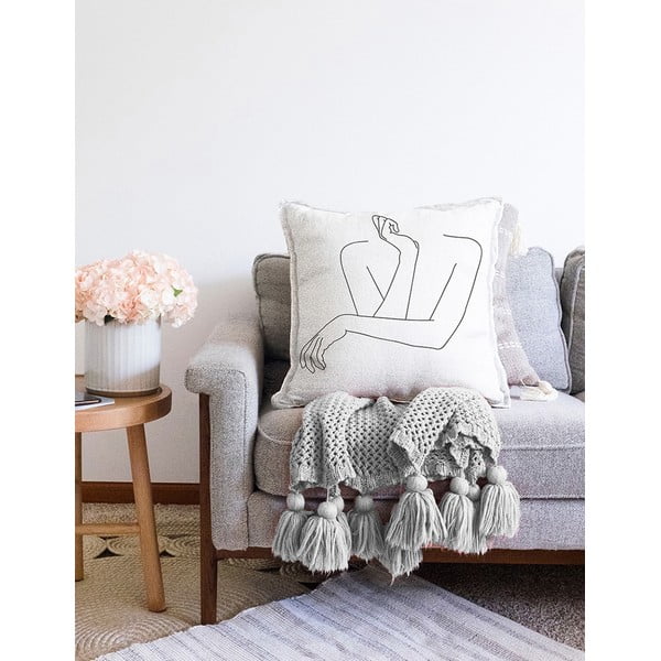 Federa in misto cotone Pose, 55 x 55 cm - Minimalist Cushion Covers-image-2