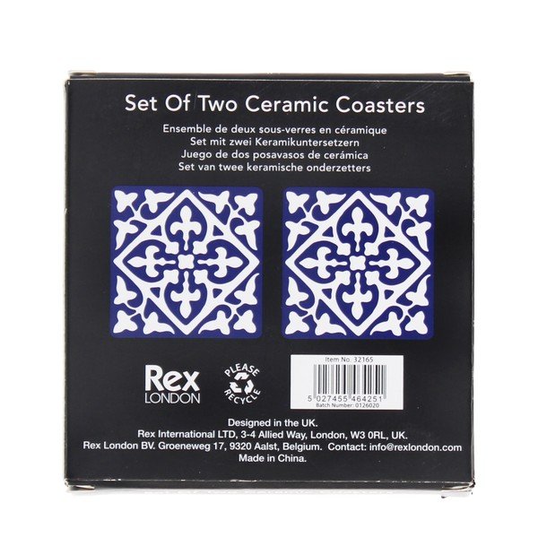 Set di sottobicchieri blu in ceramica 2 pz – Rex London-image-4