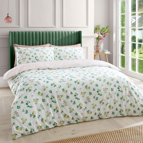 Biancheria da letto in cotone rosa per letto singolo 135x200 cm Cottage Meadow - RHS-image-1